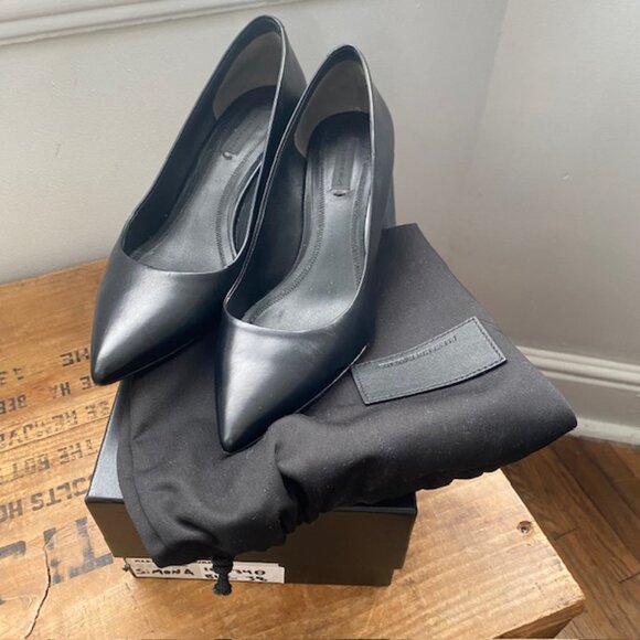 Alexander Wang Simona Cutout black Leather heel Silver Hardware Size 38 … - Picture 9 of 10